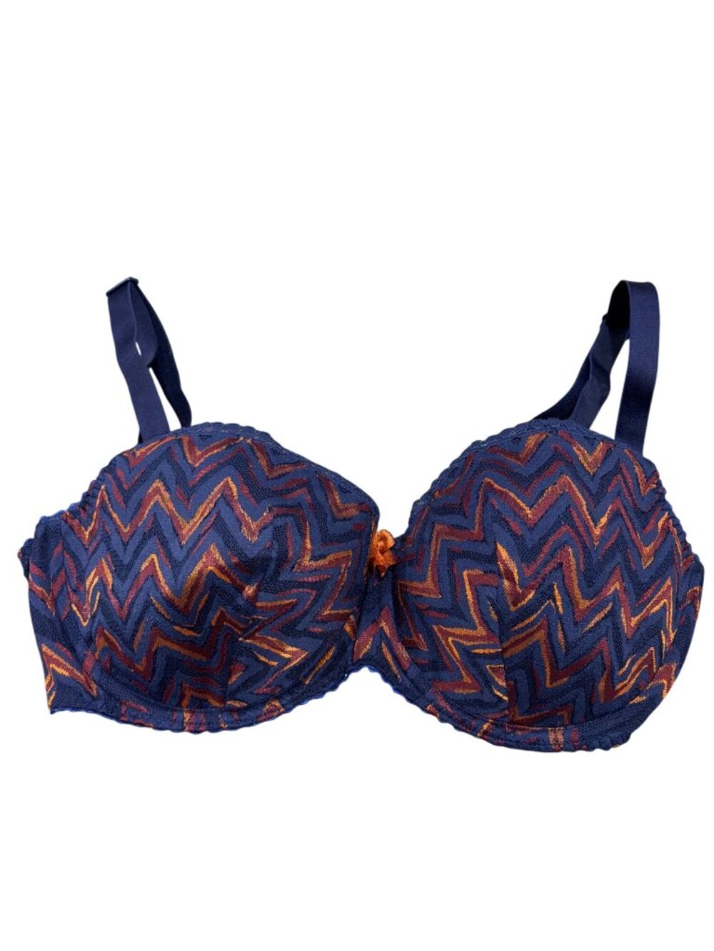 Antigel FCH8020 Destination Futur Contour Bra Zigzag Pattern Blue Orange 34E
